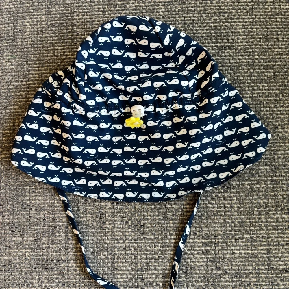 Green Sprouts Navy Whale Print Sun Hat 2T-4T Toddler Bucket Hat